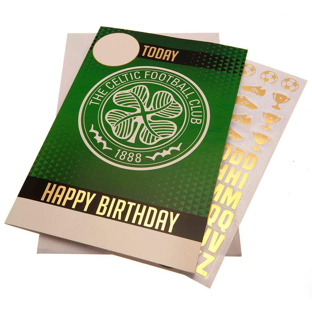 Celtic FC Birthday Card With Stickers - Officially licensed merchandise.