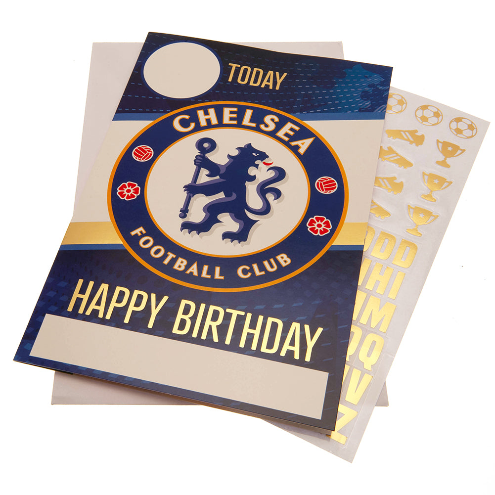 Chelsea FC Birthday Card With Stickers - Officially licensed merchandise.