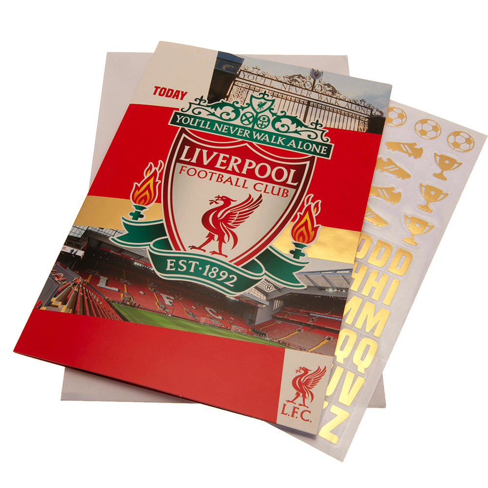 Liverpool FC Birthday Card With Stickers - Officially licensed merchandise.
