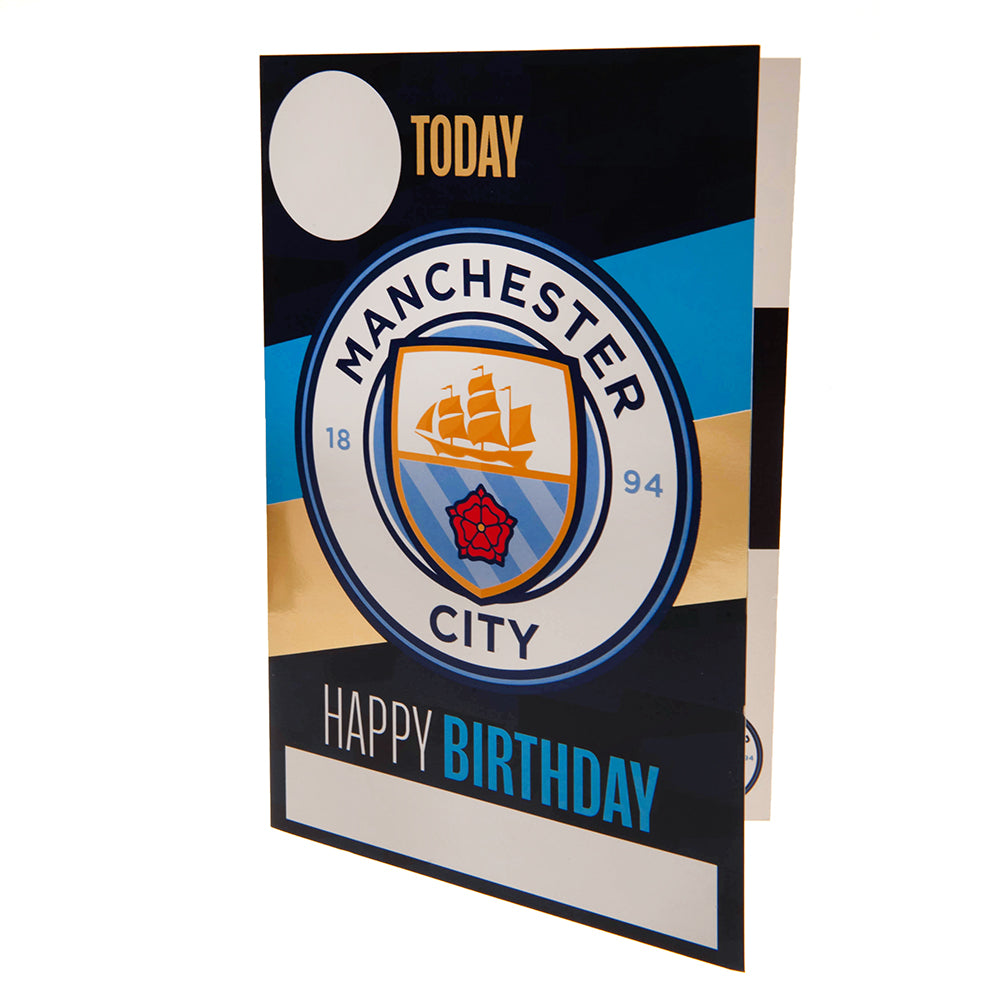 Manchester City FC Birthday Card With Stickers - Officially licensed merchandise.