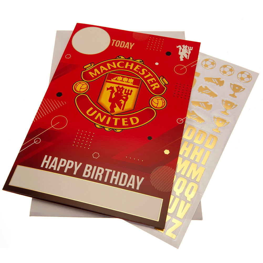 Manchester United FC Birthday Card With Stickers - Officially licensed merchandise.