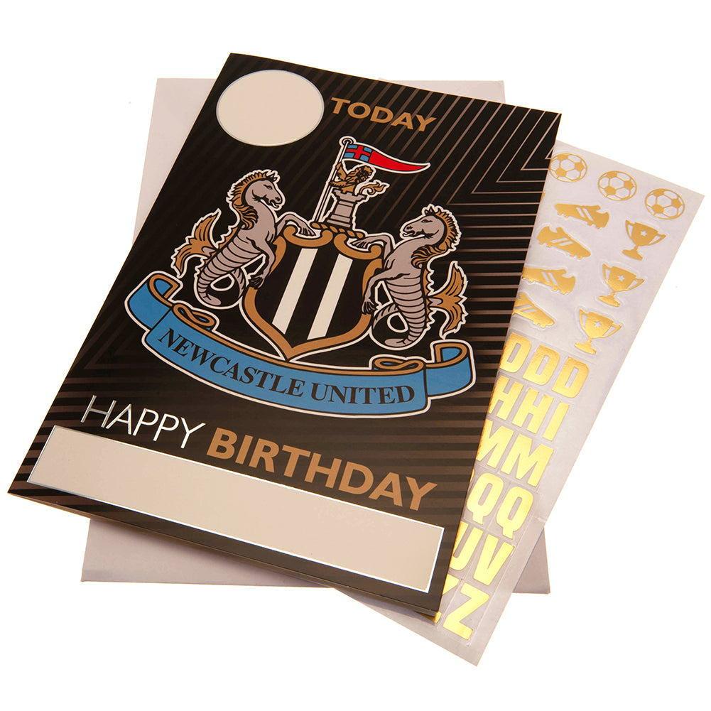 Newcastle United FC Birthday Card With Stickers - Officially licensed merchandise.