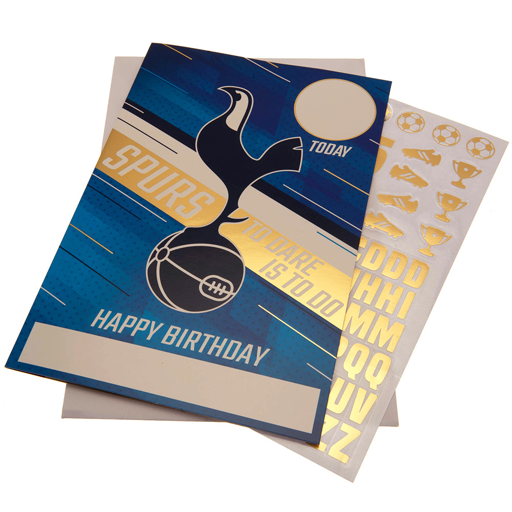 Tottenham Hotspur FC Birthday Card With Stickers - Officially licensed merchandise.