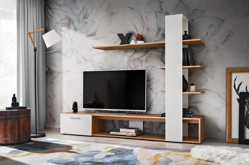 Eco Entertainment Unit - White / 190cm - Wall