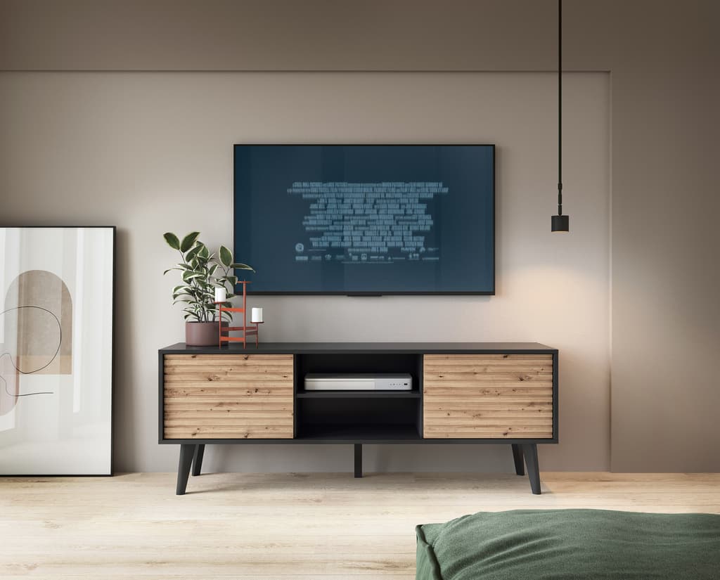 Willow TV Cabinet 154cm - Black / Living Room