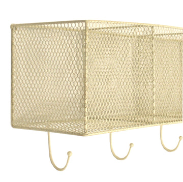 4 Basket And Hook Wall Unit Cream