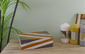 Abstract Design Resin Large Trinket Box, Design 1 , Diagonal Stripes-Trinket Drawers