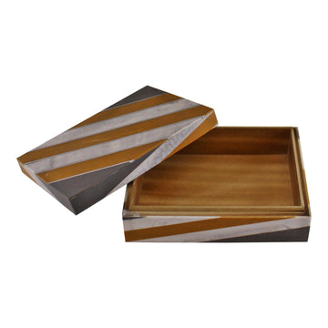 Abstract Design Resin Large Trinket Box, Design 1 , Diagonal Stripes - £41.99 - Trinket Drawers 