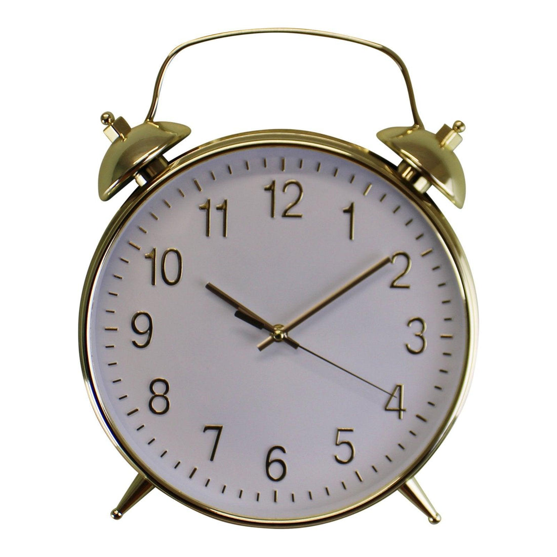 Alarm Style Gold & White Wall Clock - £27.99 - Wall Hanging Clocks 