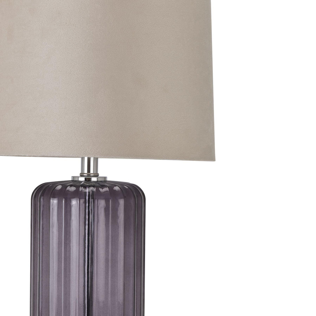 Alberta Metallic Glass Lamp With Velvet Shade - £179.95 - Lighting > Table Lamps > Lighting 