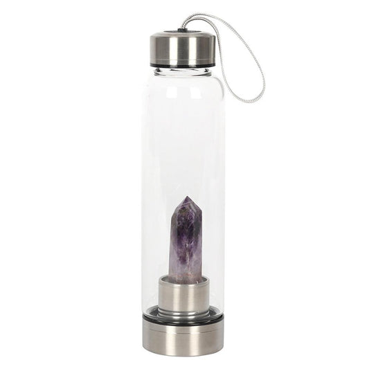 Amethyst Calming Glass Water Bottle - £34.99 - Drinkware 