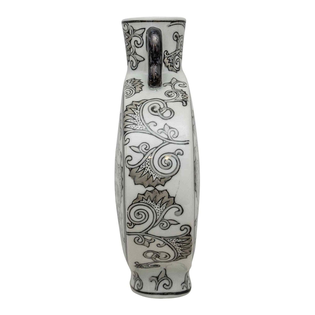 Angel Trumpet Inspired Hand Painted Black & White Vase - £59.99 - Vases 