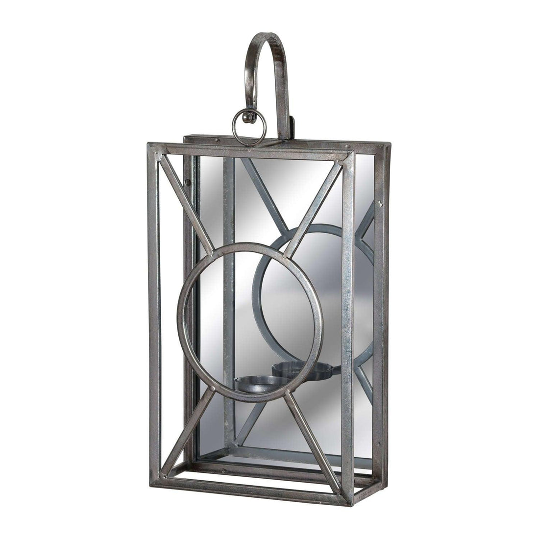 Antique Silver Rectangle Mirrored Tealight Holder - £79.95 - Gifts & Accessories > Candle Holders > Candle Holders 