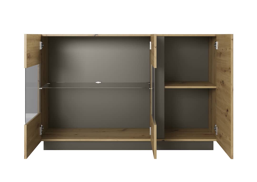 Arco Display Sideboard Cabinet 139cm Oak Artisan Living Display Sideboard Cabinet 
