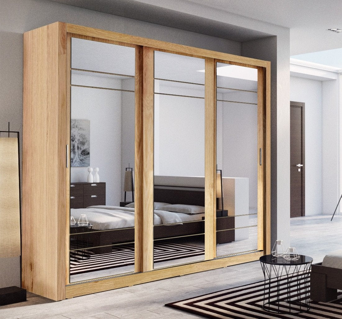 Arti AR-02 Sliding Door Wardrobe 250cm Oak Shetland Sliding Door Wardrobe 