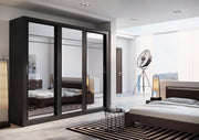 Arti AR-02 Sliding Door Wardrobe 250cm Black Matt Sliding Door Wardrobe 