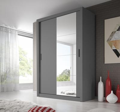 Arti AR-04 Sliding Door Wardrobe 150cm Grey Matt Sliding Door Wardrobe 