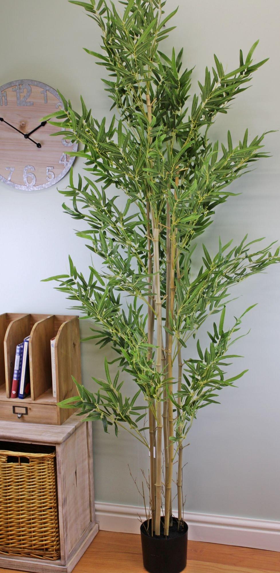 Artificial Bamboo Tree with 7 Real Bamboo Stems, 200cm - £133.99 - Artificial Plants 