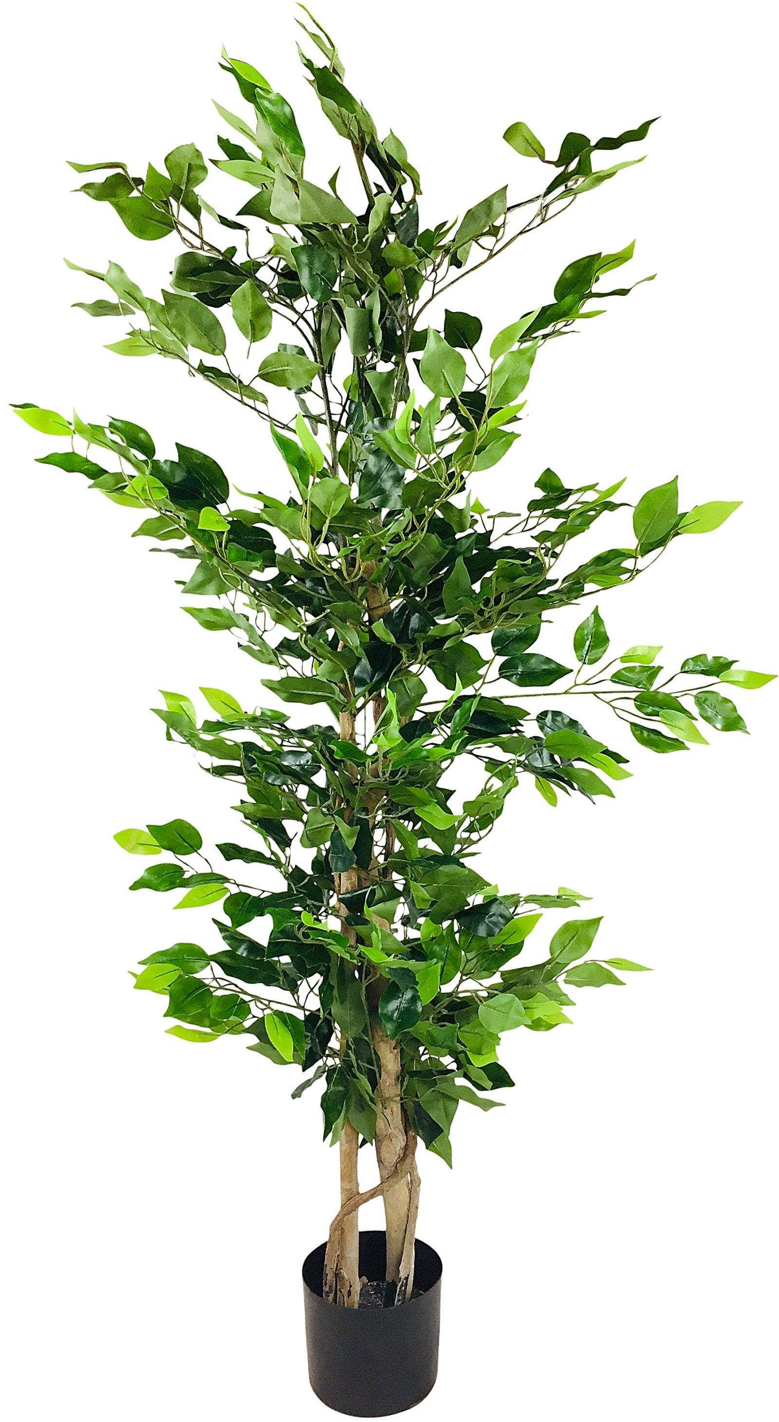 Artificial Ficus Tree with Natural Trunk 125cm-Artificial Plants