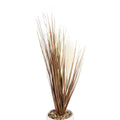 Artificial Grasses In A White Pot With White Feathers - 50cm - £20.99 - Artificial Plants 