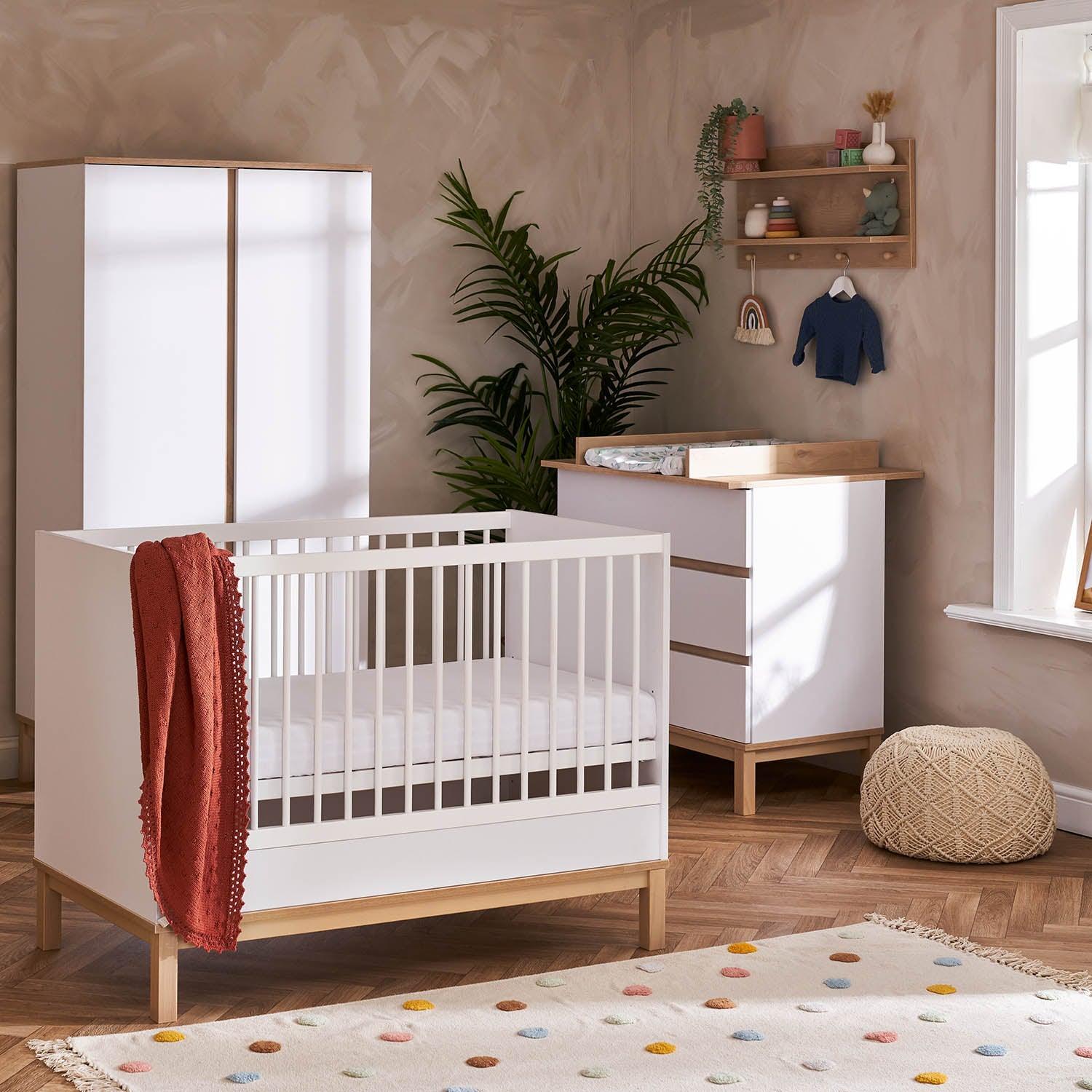 Astrid Mini 3 Piece Room Set White Cribs & Toddler Beds 
