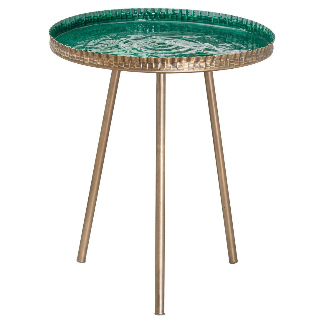 Aztec Collection Brass Embossed ceramic Dipped Side Table - £129.95 - Furniture > Tables > Side Tables 