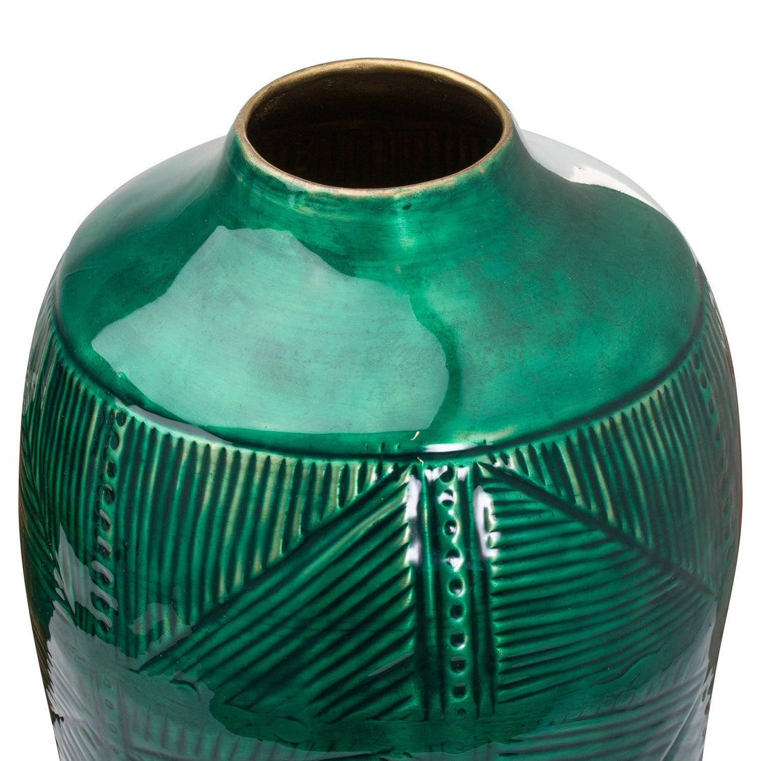 Aztec Collection Brass embossed Ceramic Dipped Urn Vase - £84.95 - Gifts & Accessories > Vases 