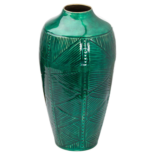 Aztec Collection Brass embossed Ceramic Dipped Urn Vase - £84.95 - Gifts & Accessories > Vases 