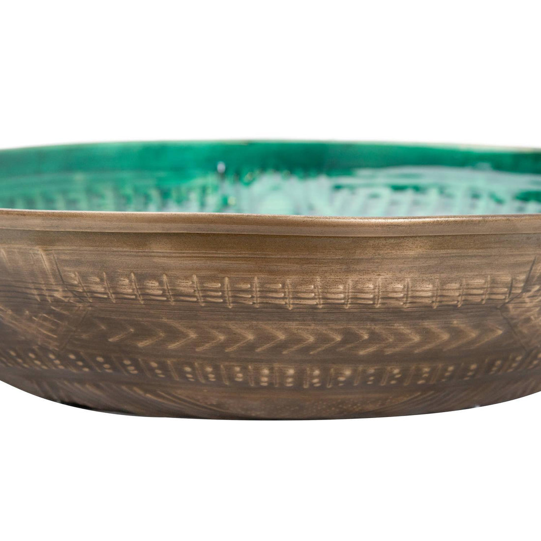 Aztec Collection Brass Embossed Ceramic Large Bowl - £119.95 - Gifts & Accessories > Kitchen And Tableware 