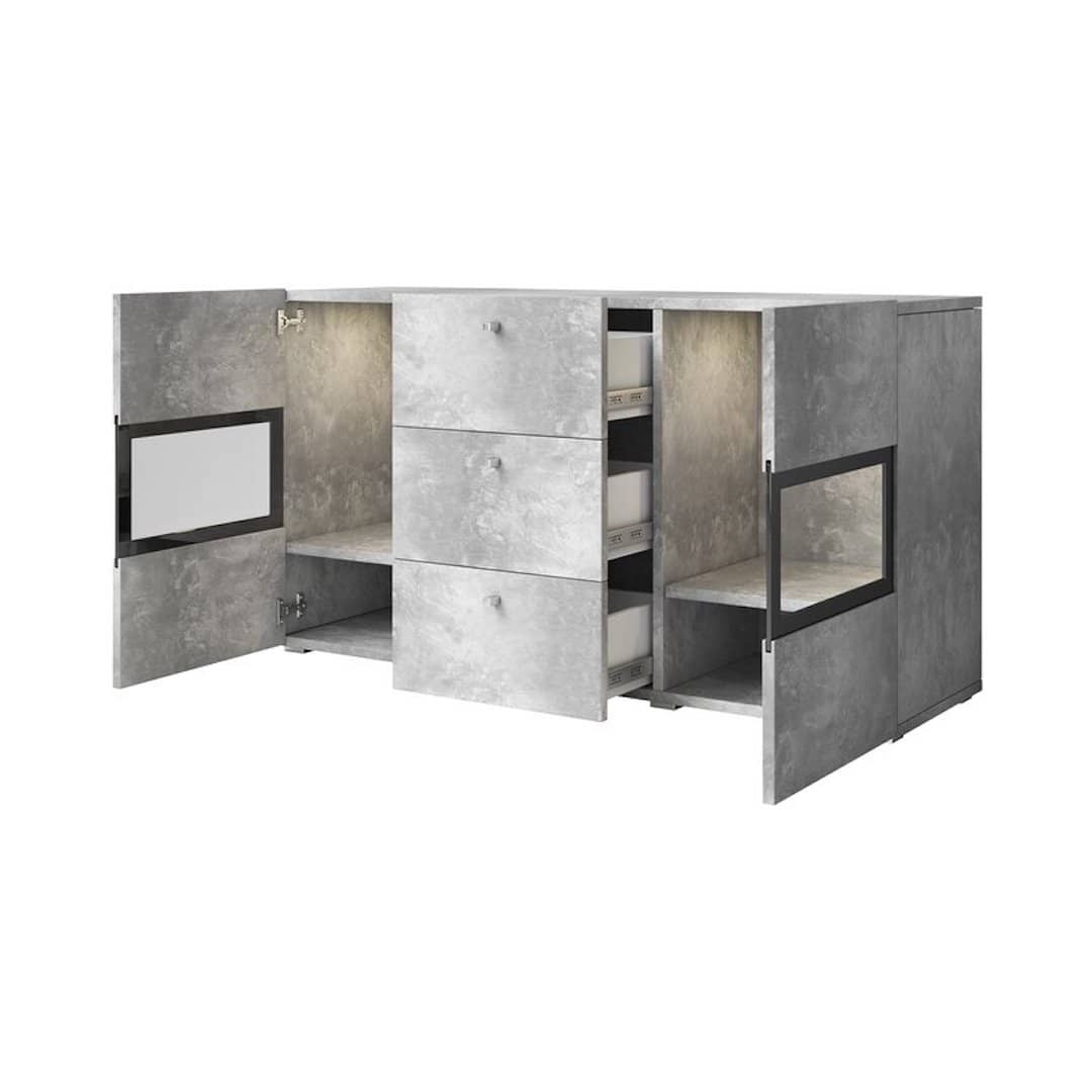 Baros 26 - Sideboard Cabinet Concrete Grey Living Sideboard Cabinet 