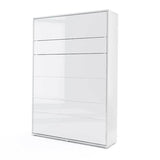 Double (140cm) Vertical Wall Bed (Gas Lift) White Gloss