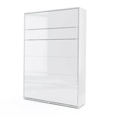 Double (140cm) Vertical Wall Bed (Gas Lift) White Gloss