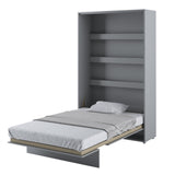 Small Double (120cm) Vertical Wall Bed (Gas Lift) Grey Matt
