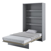 Vertical Folding Wall Bed – Small Double 120cm | Hidden Pull Down Bed with Self-Hold Spring & Locking System Grey Matt 120 x 200cm