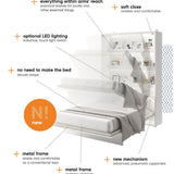 Small Double (120cm) Vertical Wall Bed (Gas Lift)