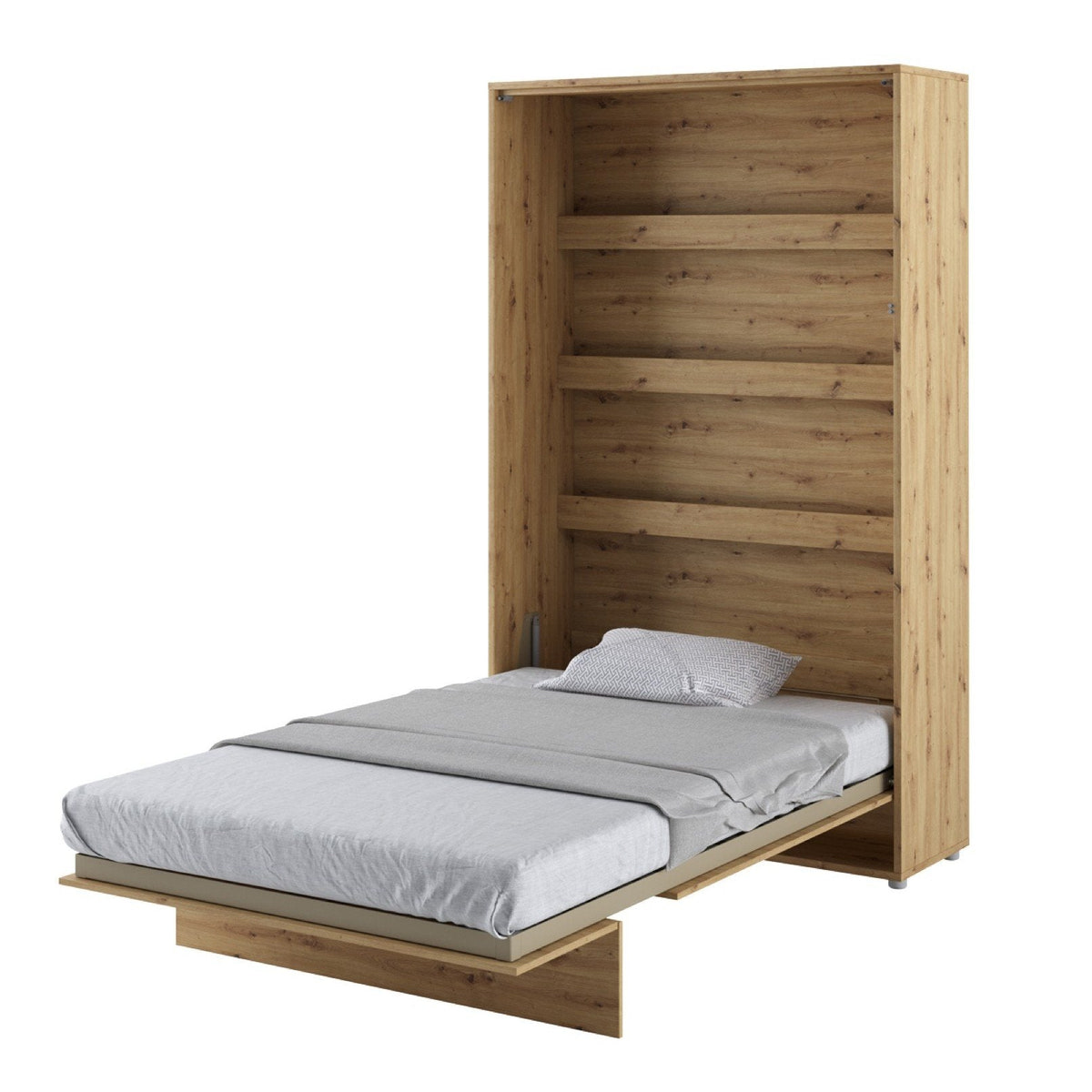 Vertical Folding Wall Bed – Small Double 120cm | Hidden Pull Down Bed with Self-Hold Spring & Locking System Oak Artisan 120 x 200cm