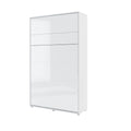 BC-02 Vertical Wall Bed Concept 120cm White Gloss Wall Bed 