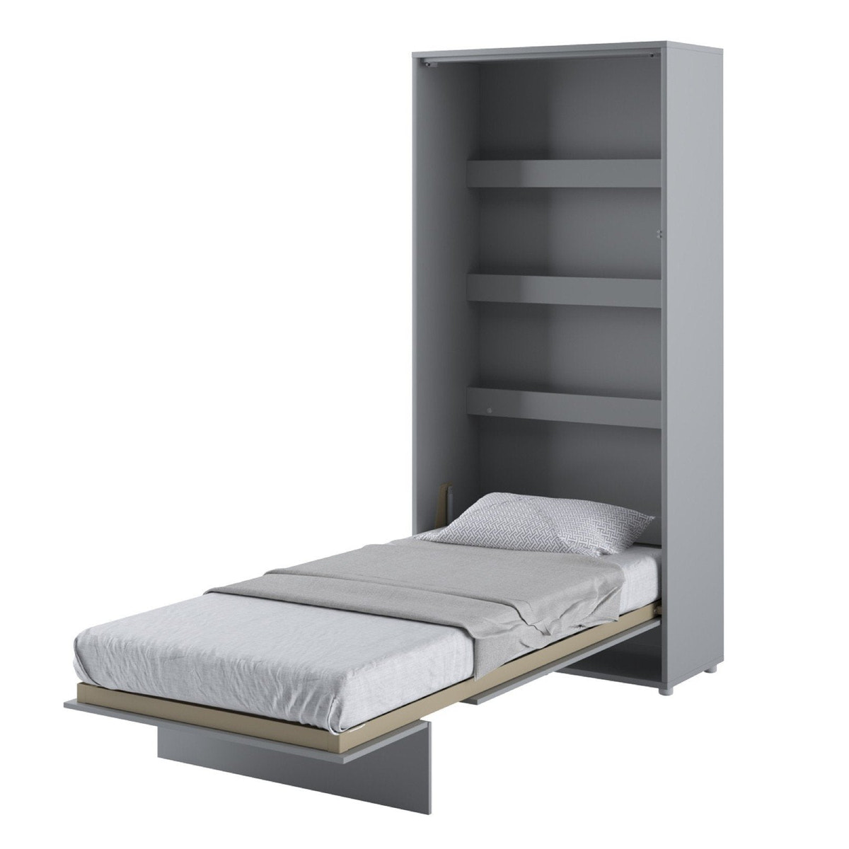 Single (90cm) Vertical Wall Bed (Gas Lift) Grey Matt