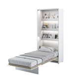 Single (90cm) Vertical Wall Bed (Gas Lift) White Gloss