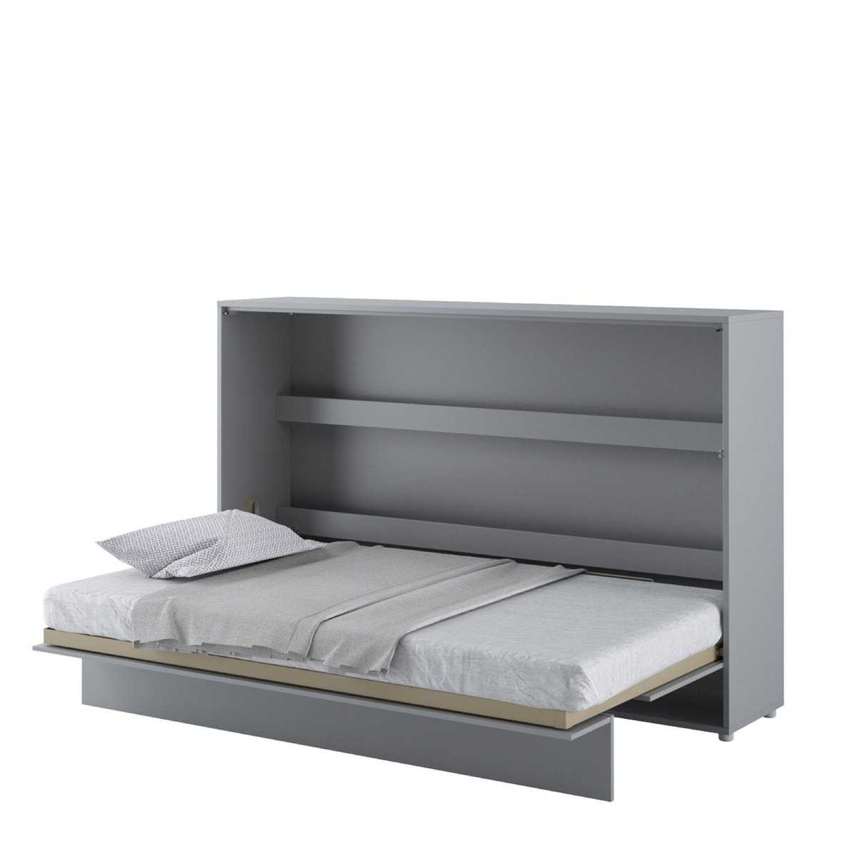 Small Double (120cm) Horizontal Wall Bed (Gas Lift) Grey Matt