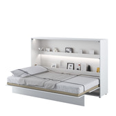 Small Double (120cm) Horizontal Wall Bed (Gas Lift) White Matt