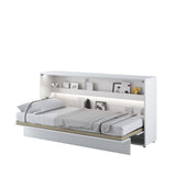 Single (90cm) Horizontal Wall Bed (Gas Lift) White Gloss