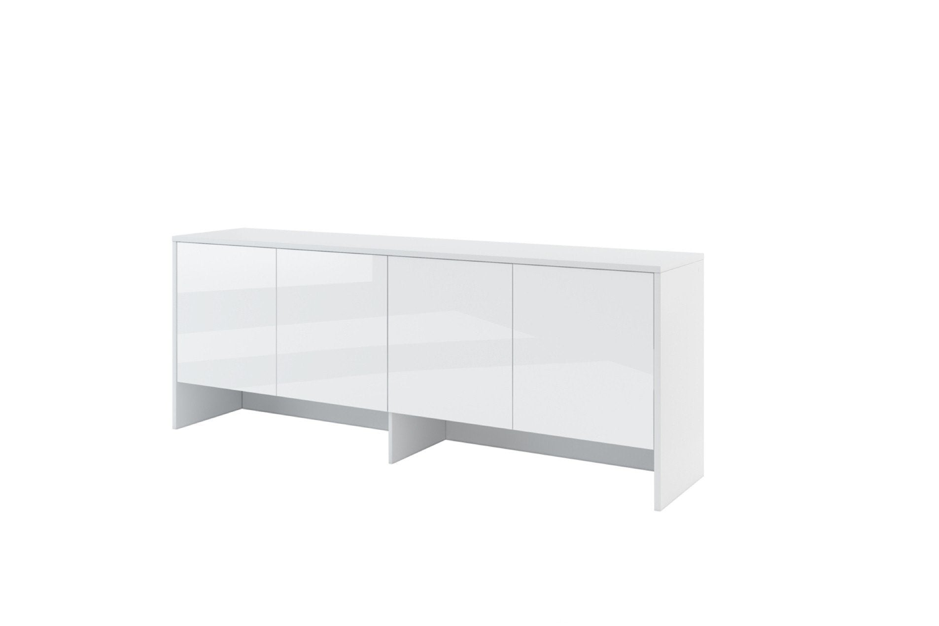 BC-10 Over Bed Unit for Horizontal Wall Bed Concept 120cm White Gloss Wall Bed with Storage Unit 