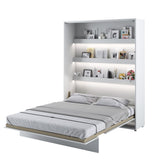 EU King (160cm) Vertical Wall Bed (Gas Lift) White Gloss