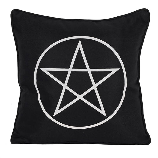Black and White Pentagram Cushion - £17.99 - Throw Pillows 