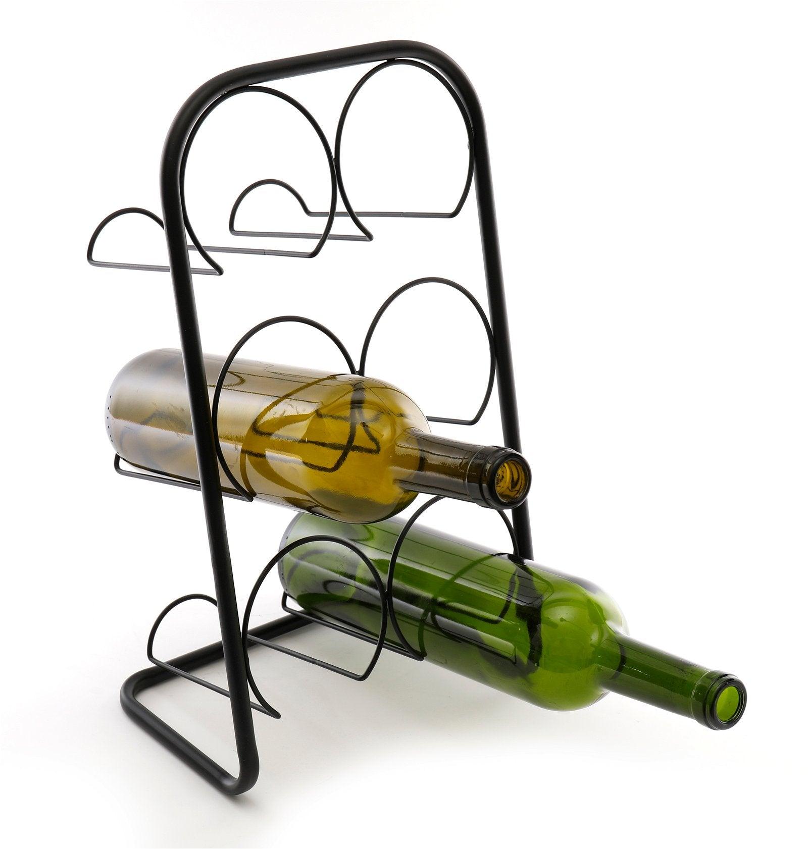 Black Metal Wire 6 Wine Bottle Holder-Wine Racks, Holders & Accessories