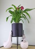 Black Planter Metal Stand 28cm-Planters, Vases & Plant Stands