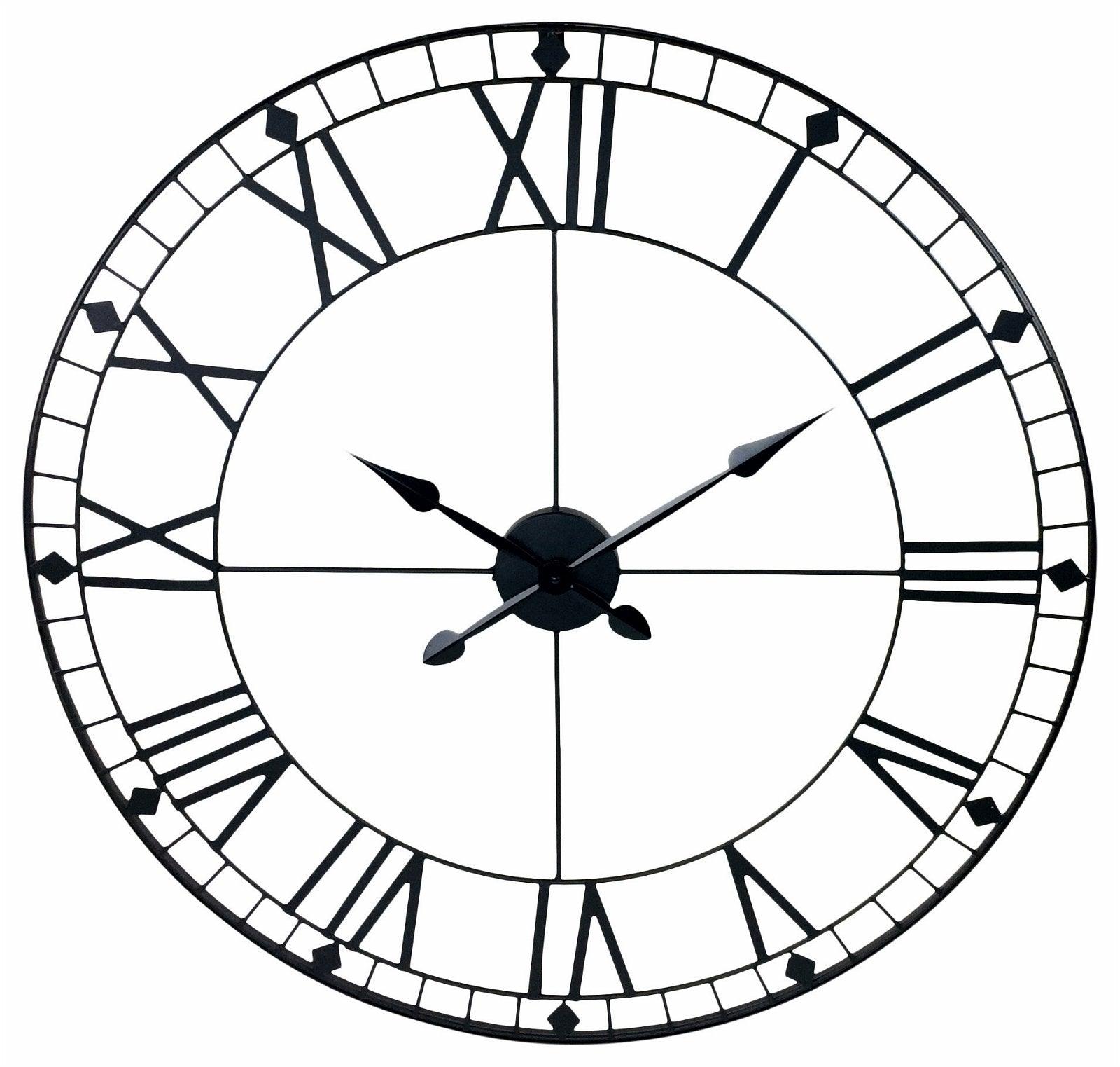 Black Roman Numeral Clock 88cm-Wall Hanging Clocks