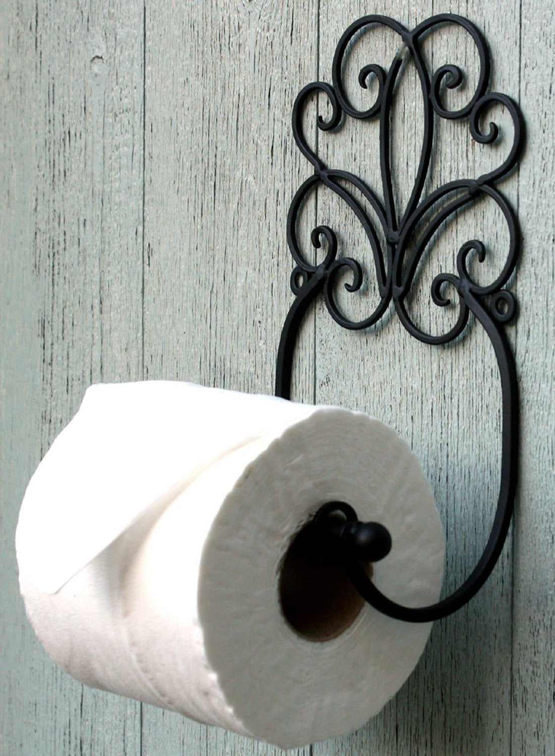 Black Scroll Wall Mounted Toilet Roll Holder - £12.99 - Bathroom 