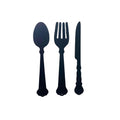 Black Three Piece Cutlery Wall Decoration 39cm-Decorative Kitchen Items
